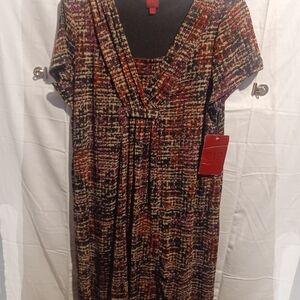 212 Collection Women's Dress in Rich Earth Tones Xl (A)